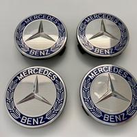 Set n. 4 coprimozzi ruote originali Mercedes Blu