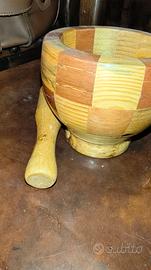 🥣 Mortaio e Pestello in Legno Artigianale - Desig