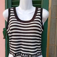 Top a righe Occult stile crop 