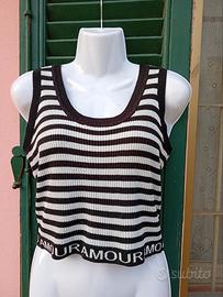 Top a righe Occult stile crop 