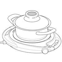 Piano cottura mobile AMC NAVIGENIO + pentola ovale