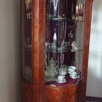 Vetrina con vetro bombato stile impero antico