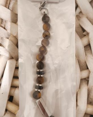 Bracciale Unisex in Acciaio Inox e Occhio di Tigre