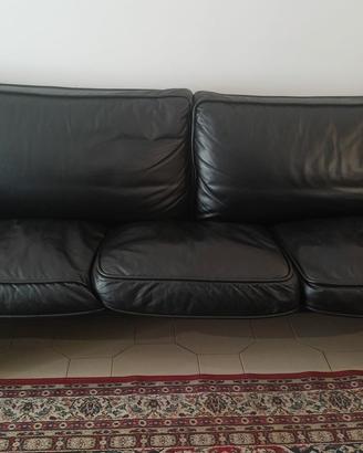Divano pelle bufalo nera  Brunati Meda