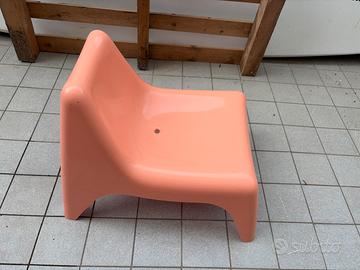 Sedia design modernariato salmone arancione ikea