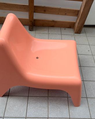 Sedia design modernariato salmone arancione ikea