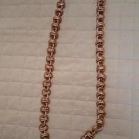 Collana lunga in chainmaille Rosa/bronzo 