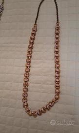 Collana lunga in chainmaille Rosa/bronzo 