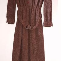Vestito vintage marrone di lana, mohair e acrilico