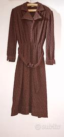 Vestito vintage marrone di lana, mohair e acrilico
