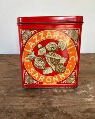 Rara scatola latta vintage Lazzaroni Saronno