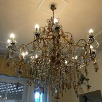 Lampadario anni 30 cristalli di Boemia . Raro