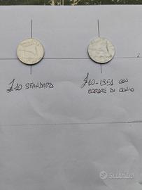 Moneta £ 10 1951 con errore di conio 