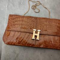 POCHETTE in COCCODRILLO tracolla a catenella