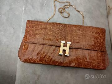POCHETTE in COCCODRILLO tracolla a catenella