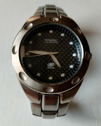 Orologio vintage Fossil Blue AM-3287 100 Meters