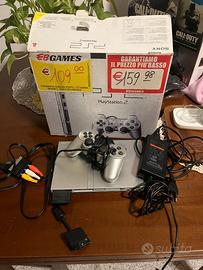 Sony PlayStation 2 Slim Satin Silver+Scatola+MC