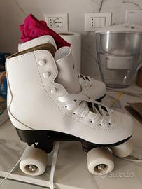 pattini a rotelle misura 36 bianco 