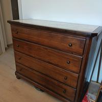 Como e 2 comodini in legno e marmo arte povera