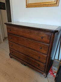 Como e 2 comodini in legno e marmo arte povera