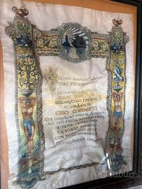 Attestato su seta La Spezia 1921