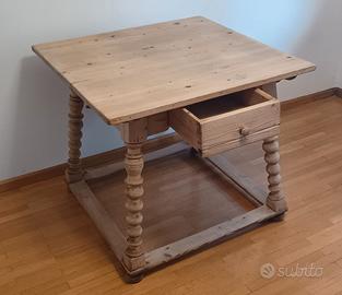Tavolo antico tirolese h78 - 79x80