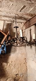Lampadario antico in ottone 