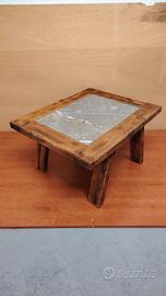 Tavolino rustico legno/marmo