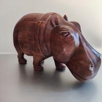 soprammobile legno ippopotamo arredamento etnico 