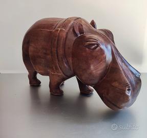 soprammobile legno ippopotamo arredamento etnico 