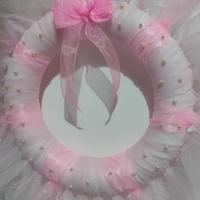 ghirlanda nascita rosa neonata