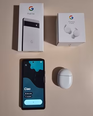 Google Pixel 6a + Pixel Buds A-Series con scatola