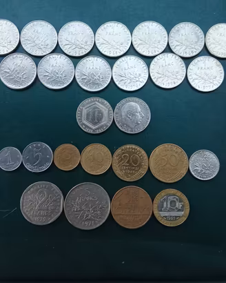 Monete Francia da 1 franco a 15-20 cent. l'una