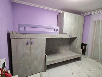 Cameretta a soppalco moderna – 3 posti letto