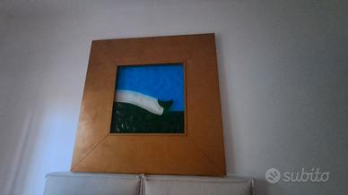 Quadro con vetro di Murano e foglia d'oro