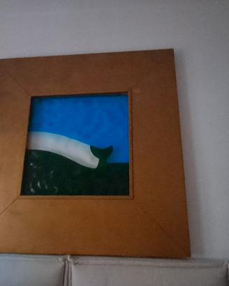 Quadro con vetro di Murano e foglia d'oro
