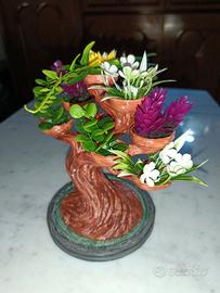 bonsai con piantine finte 