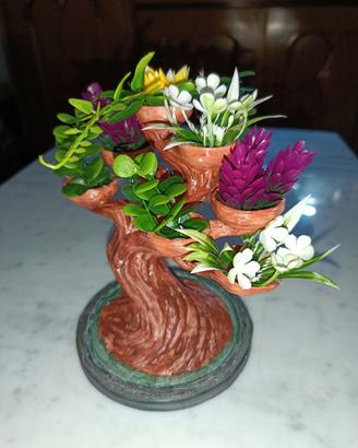 bonsai con piantine finte 