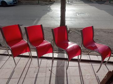 Sedie pz.4 modello FPE in plex struttura alluminio