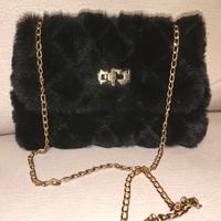 borsa a tracolla in pelliccia sintetica
