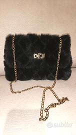 borsa a tracolla in pelliccia sintetica