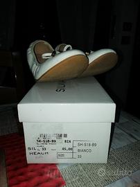 Scarpe per bambina "ballerine" bianche n. 33
