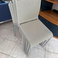 6 sedie stile moderno acciao e resina