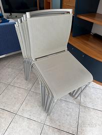 6 sedie stile moderno acciao e resina