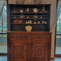 Antica credenza francese '600 con piattaia legno