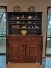 Antica credenza francese '600 con piattaia legno