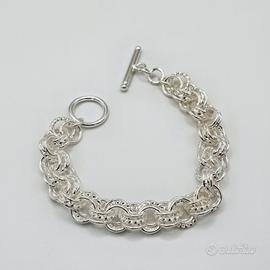 maestoso bracciale argento donna doppia maglia