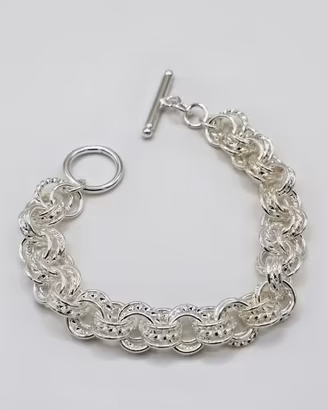 maestoso bracciale argento donna doppia maglia