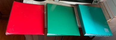 Sei rccoglitori ad anelli per documenti e scuola