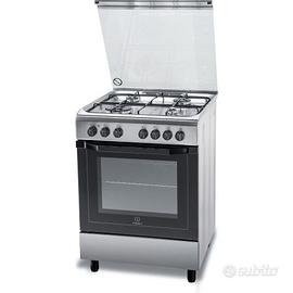 Cucina gas Indesit, Inox, forno eletrico 60cm